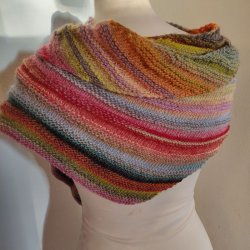 Opskrift Sjal i Colorissimo/Gigante p dansk sendes som PDF